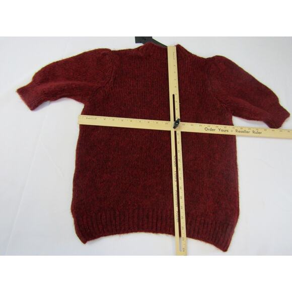 Vero Moda Burgundy/Black Mock Neck Knit Sweater Women's Medium Coastal Cable - Picture 4 of 7